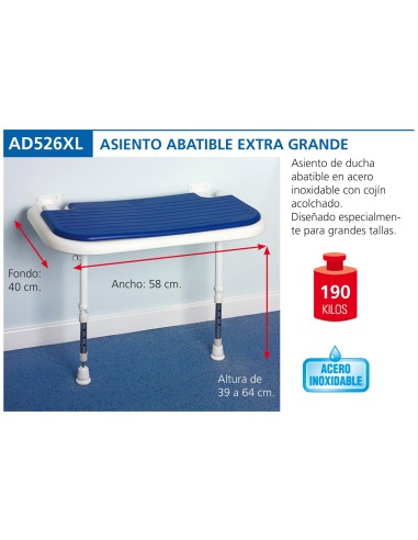 ASIENTO ABATIBLE EXTRA GRANDE AD526XL